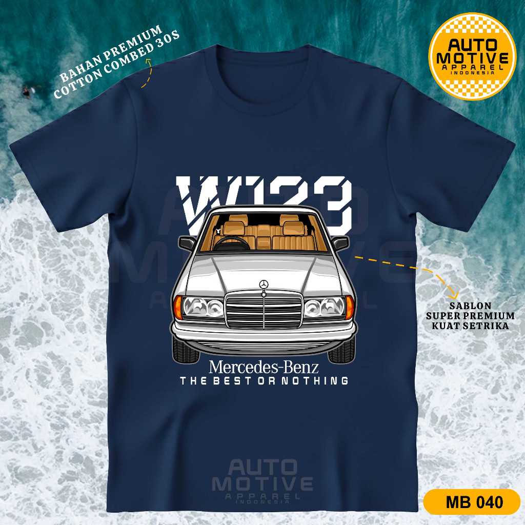 AUTOMOTIVE APPAREL Kaos Mercedes Benz W123 Tiger Tshirt baju mobil Mercy MB040