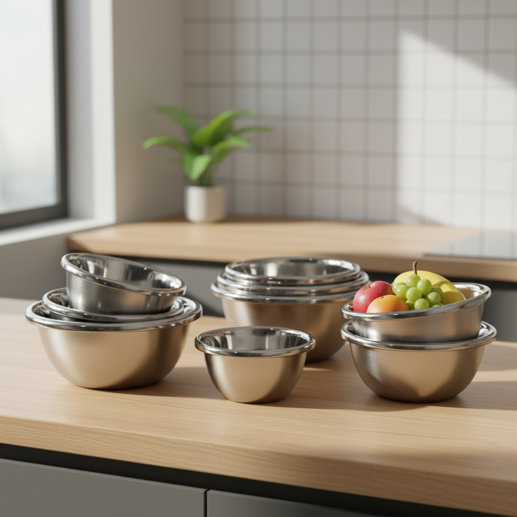 Baskom Mangkok Stainless Steel Tebal Anti Karat Wadah Makanan Tahan Panas Serbaguna Premium