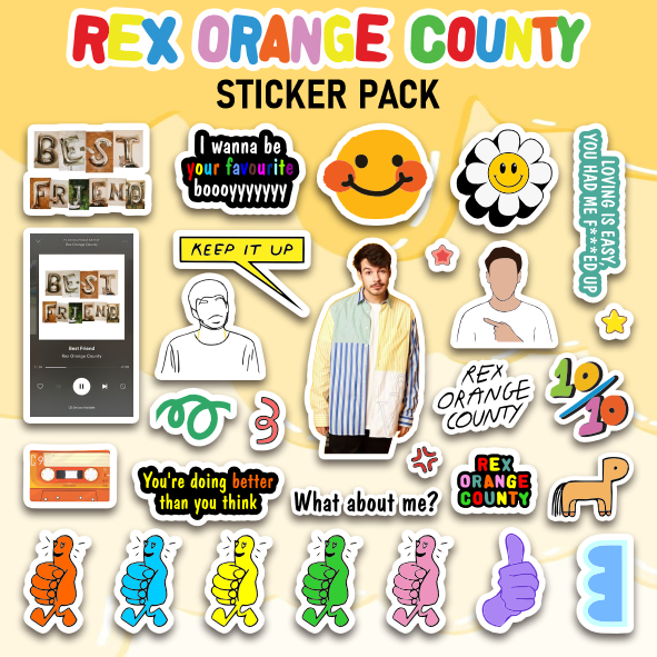 29pcs Sticker REX ORANGE COUNTY Band Pack | Stiker Anti Luntur Tahan Air | Vinyl Laminasi