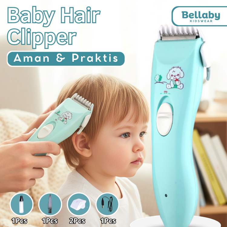 Alat Cukur Elektrik Set 6 IN 1 Alat Cukur Rambut Bayi Baby Hair Clipper Cukur Rambut Mesin Cukur Ram