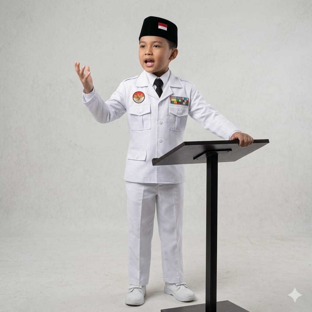 Baju Kostum Soekarno Anak Laki-Laki / Seragam Pejuang Kemerdekaan / Kostum Tokoh Proklamator / Baju