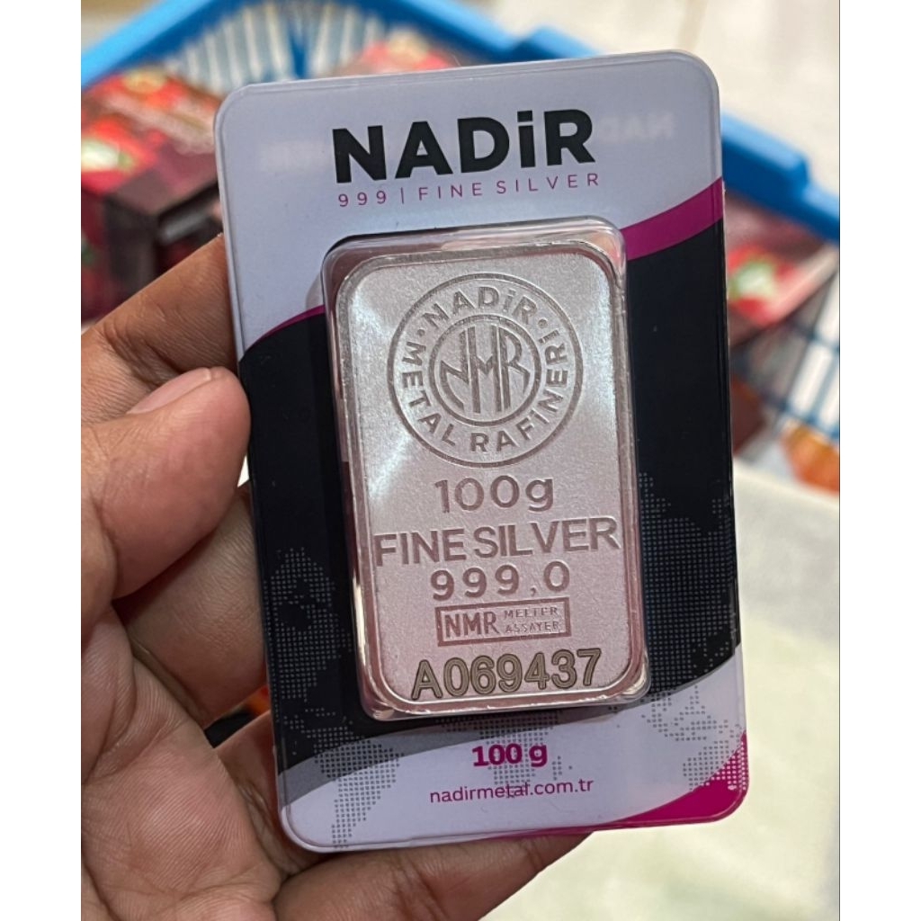 perak Nadir-Silver batangan Nadir berat 100gram asli turki