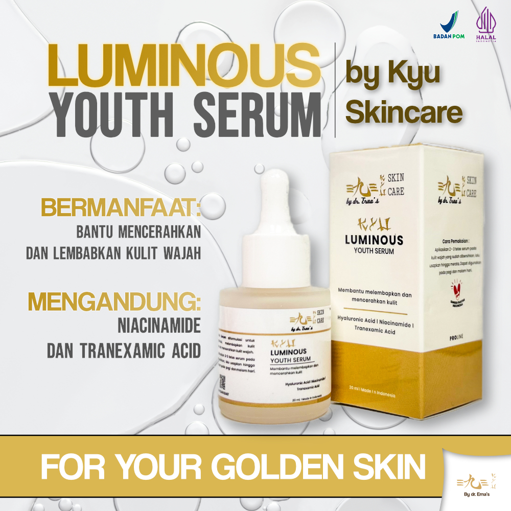 Kyu Skincare by dr. Erna's Luminous Youth Serum - Serum Anti Aging Cerahkan dan Lembabkan Kulit Waja
