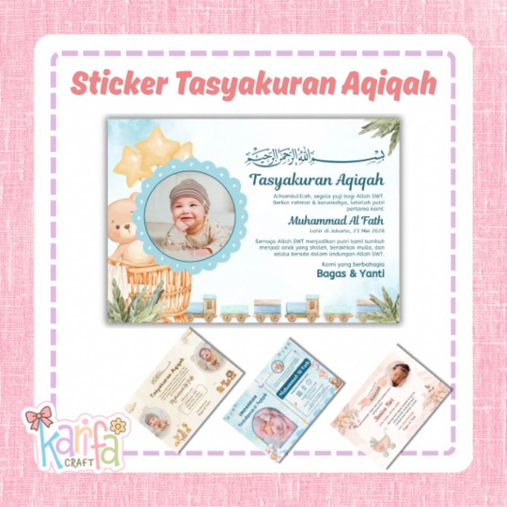 Cetak Sticker Tasyakuran Aqiqah / Sticker Tingkepan