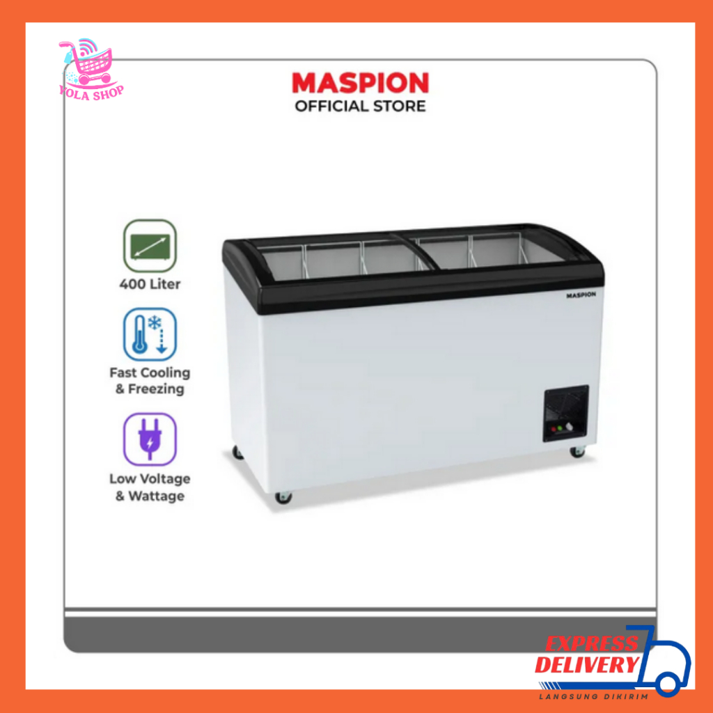 INSTANT MASPION UFH-400C / UFH-400C-FK / UFH-400C-BK-FK / UFH-400C-RD-FK Sliding Glass Freezer 400 L