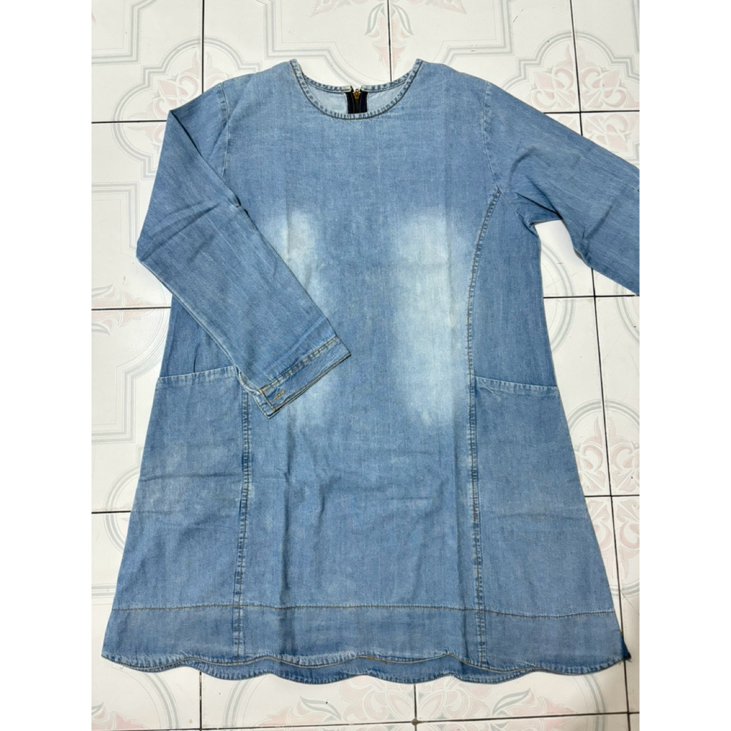 Preloved Baju Kaos Tunik Jeans Wanita Denim