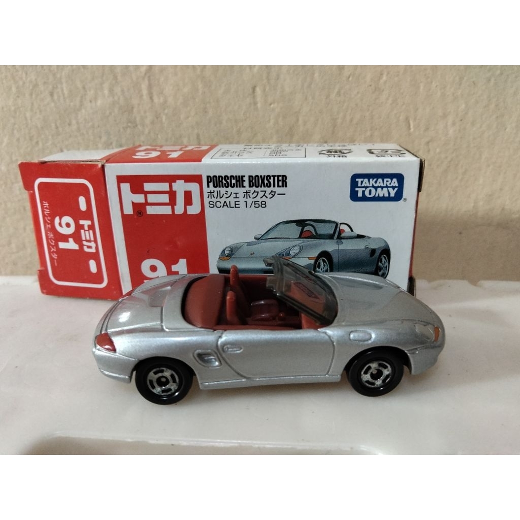Tomica No 91 Porsche Boxster (cat velg menghitam)