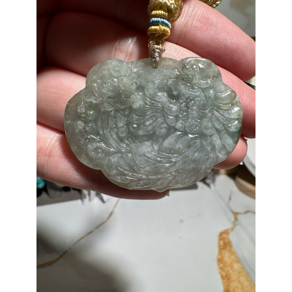 Liontin Giok Wuji Phoenix & Ruyi