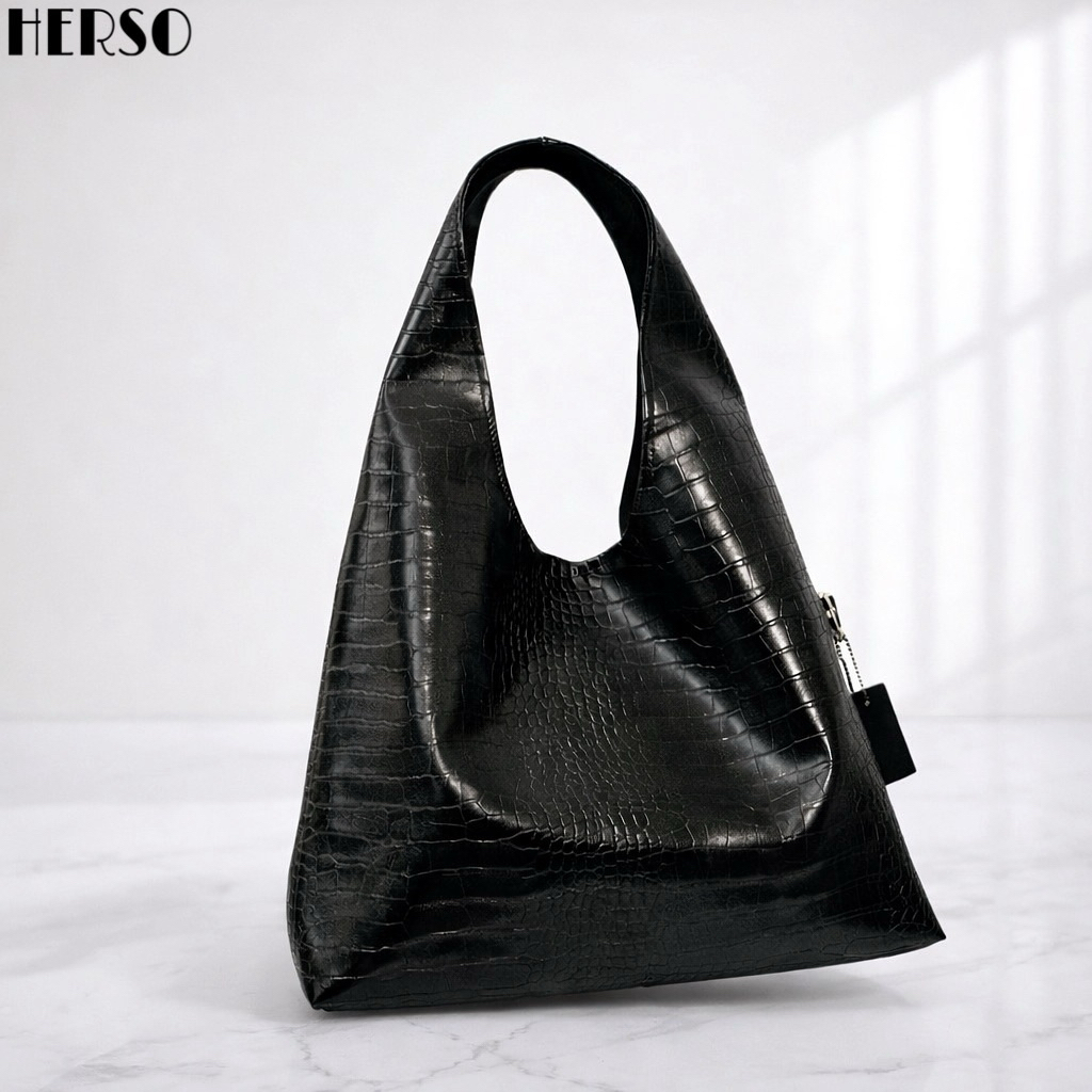 HERSO - NALA Tas Tote Selempang Bahu Wanita Tas Shoulder Bag Totebag Sling Bag Bahan Kulit Croco Glo