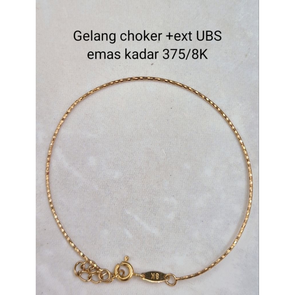 Gelang emas choker +ext U B S kadar 375/8K (0.79gram)