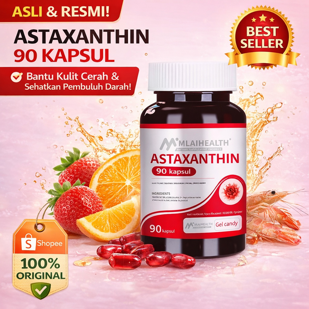 Astaxanthin Tinggi Anti Penuaan/ Astaxanthin Kapsul Kandungan Tinggi Astaxanthin / Suplemen Wanita /