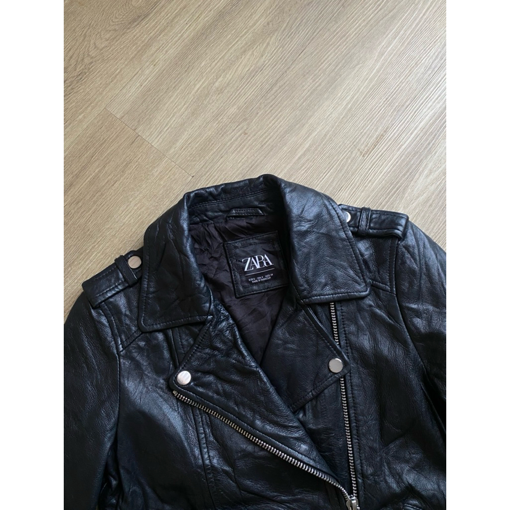 “ZARA” CROP RAMONES LEATHER JACKET | BIKER | ROCKSTAR