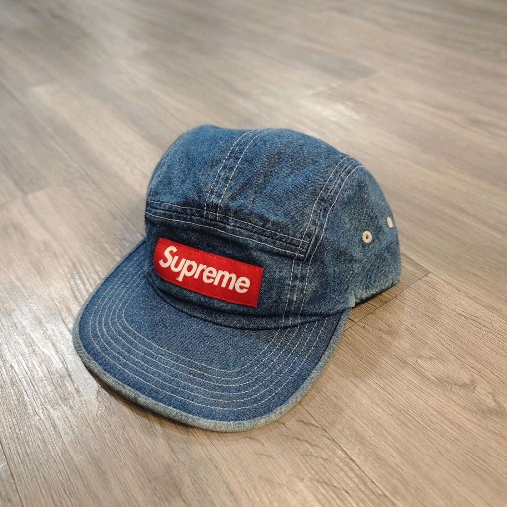 SUPREME Washed Chino Twill Camp Cap Denim