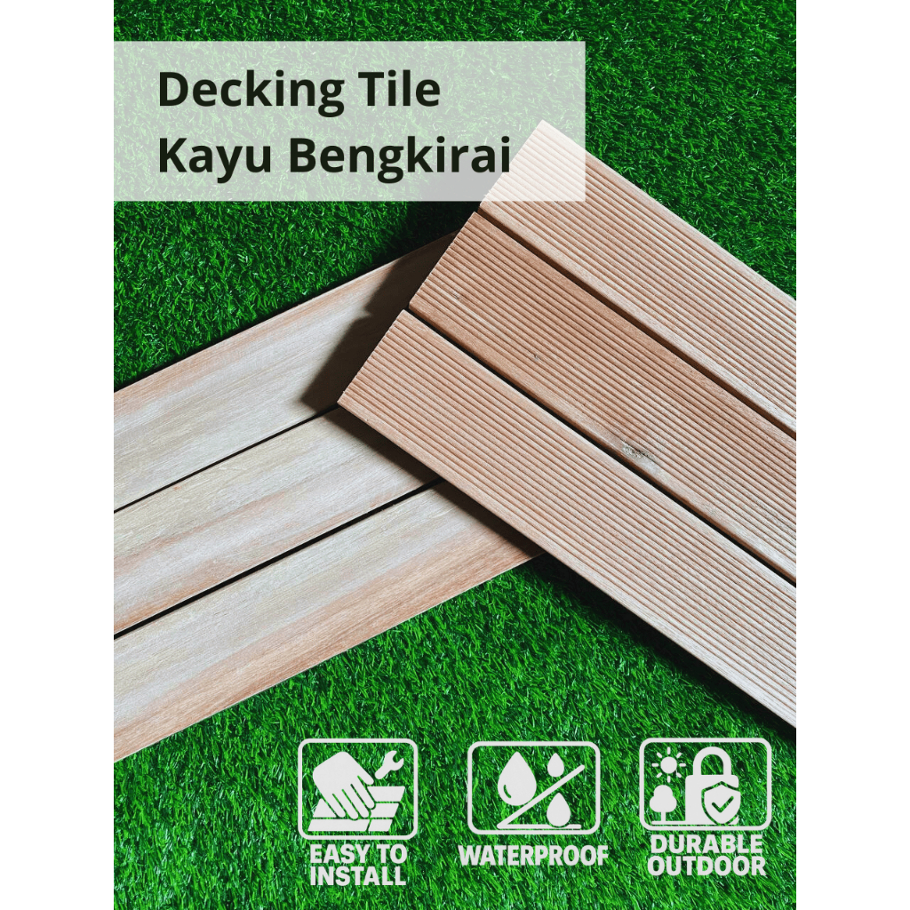 Decking Tile Bengkirai Base- Lantai Kayu praktis/ decking tile
