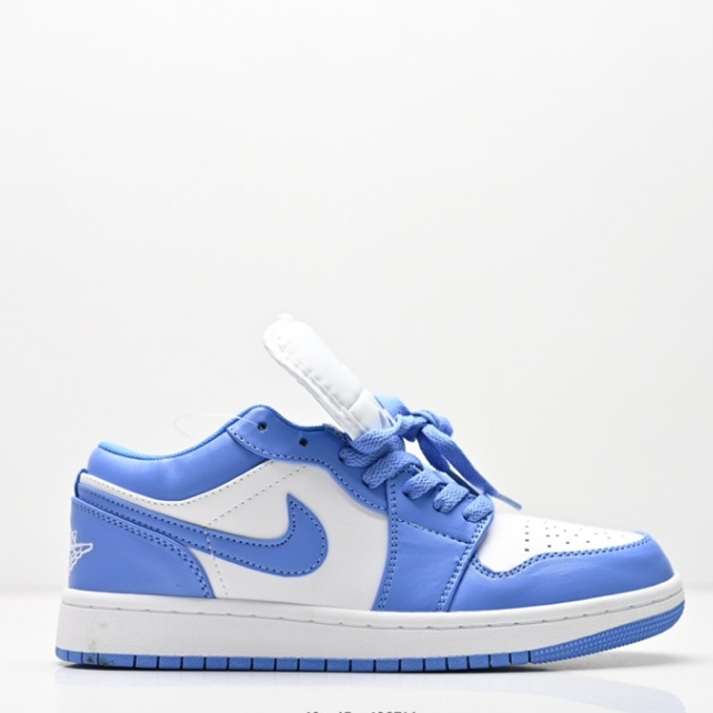 Sepatu Air Jordan 1 Low Putih Biru Muda Pria Wanita Premium Anti Slip
