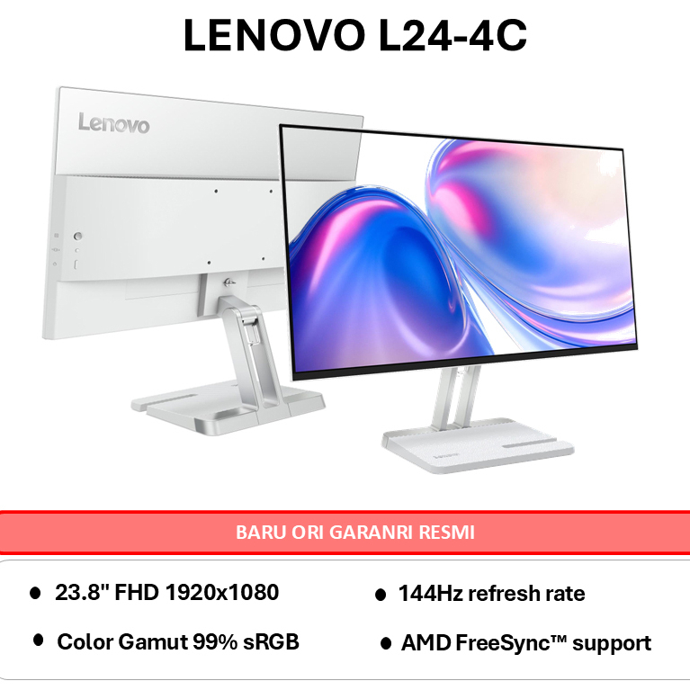MONITOR LENOVO L24-4C 24 INCH IPS 144 HZ FHD HDMI VGA SPEAKER / MONITOR 24 INCH