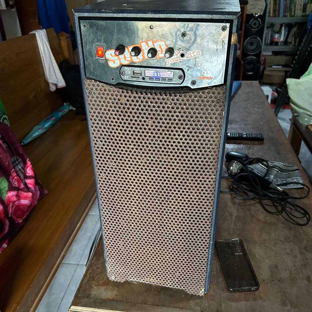 Speaker Aktif Bluetooth Karaoke | Support FM, AUX, Mic