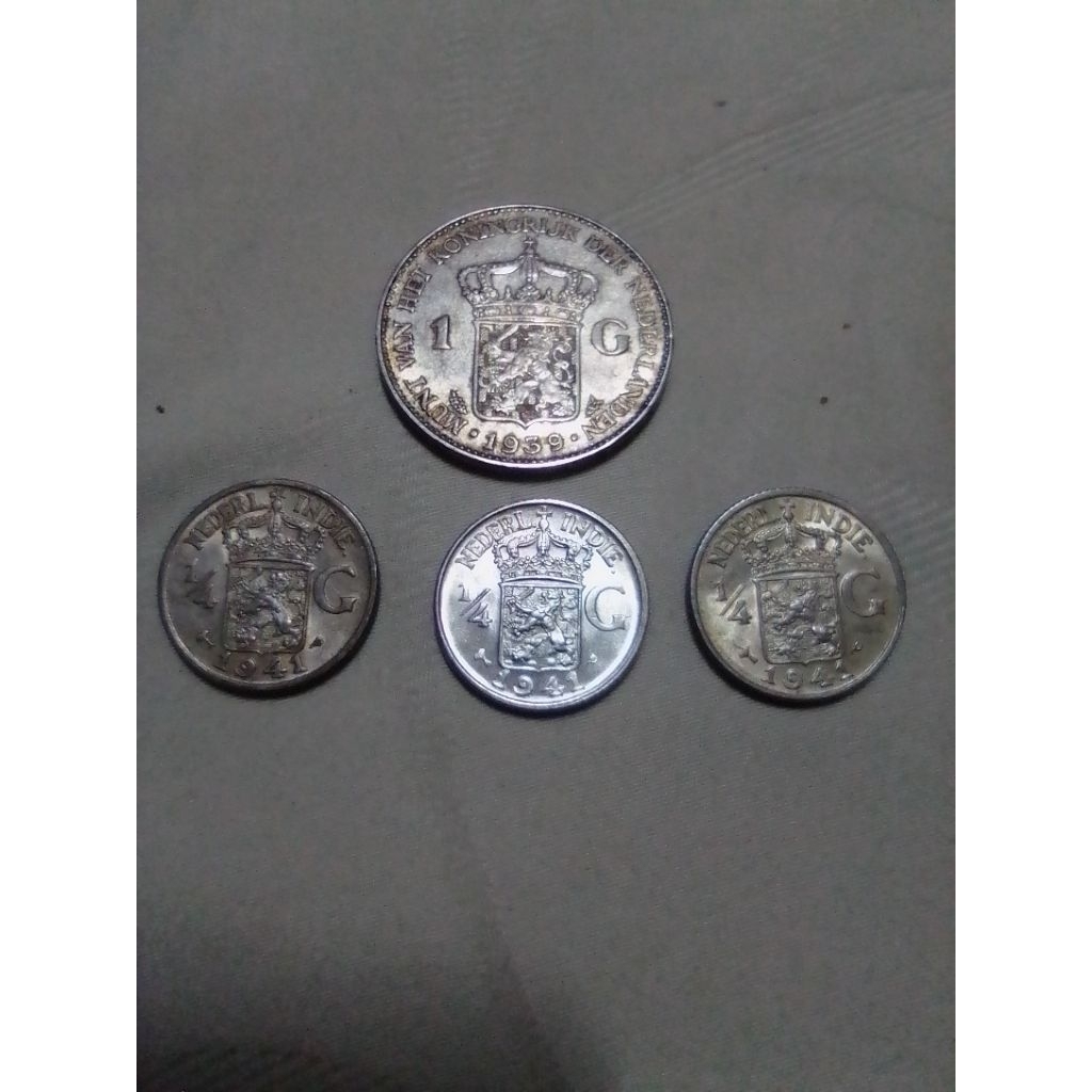 4 koin gulden silver netherland ASLI/ORIGINAL