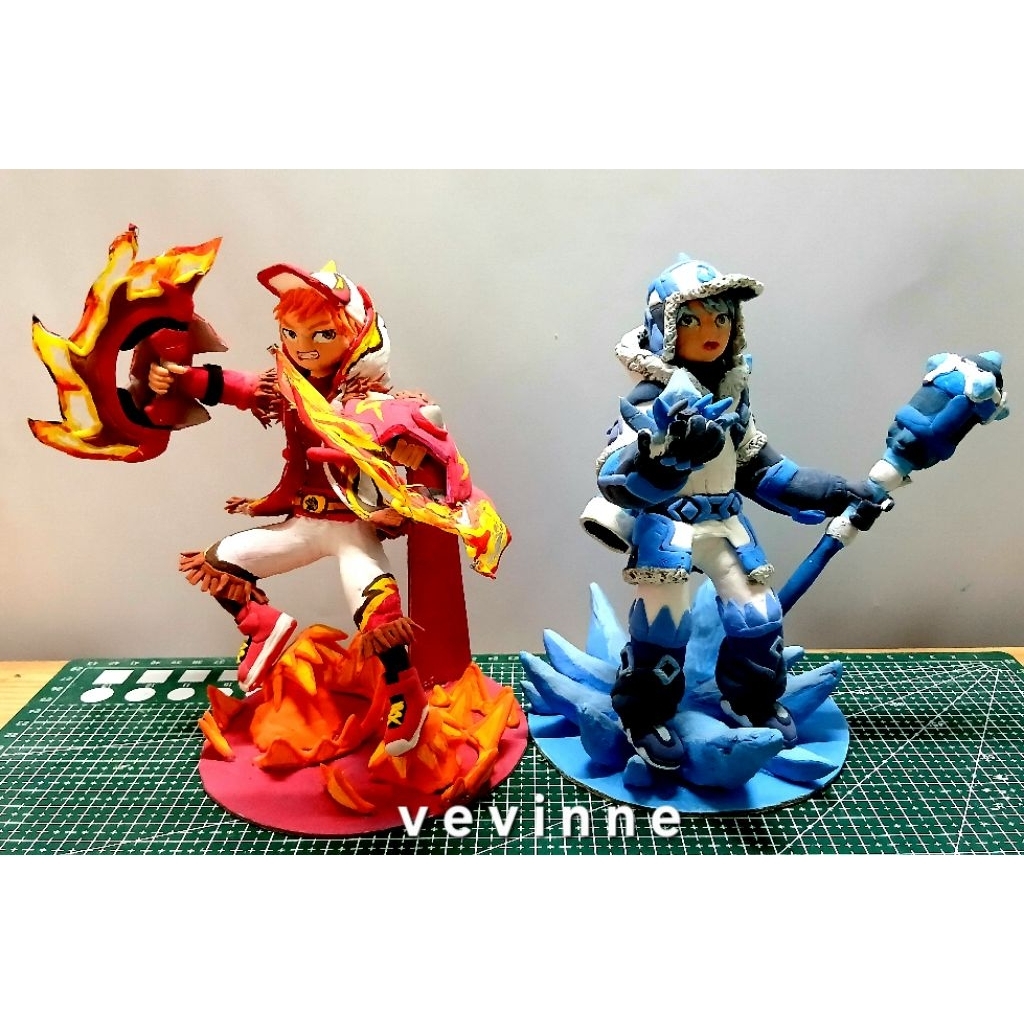 figure boboiboy sopan, nova dan blizard art figure sculpting fanmade (SOFT CLAY AIR DRY)