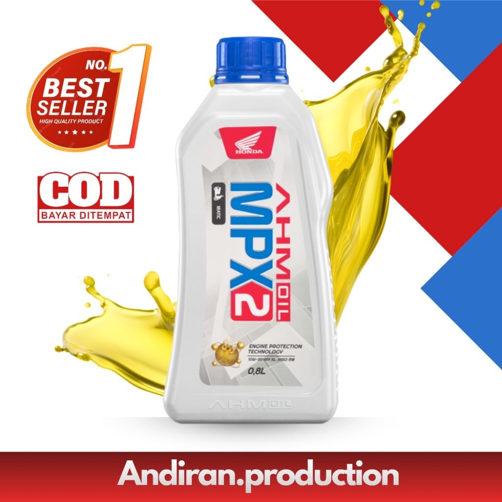 Oli Motor Matic Honda AHM MPX 2 10W30 800 mL || Original Oli Mesin Beat Matic Terlaris