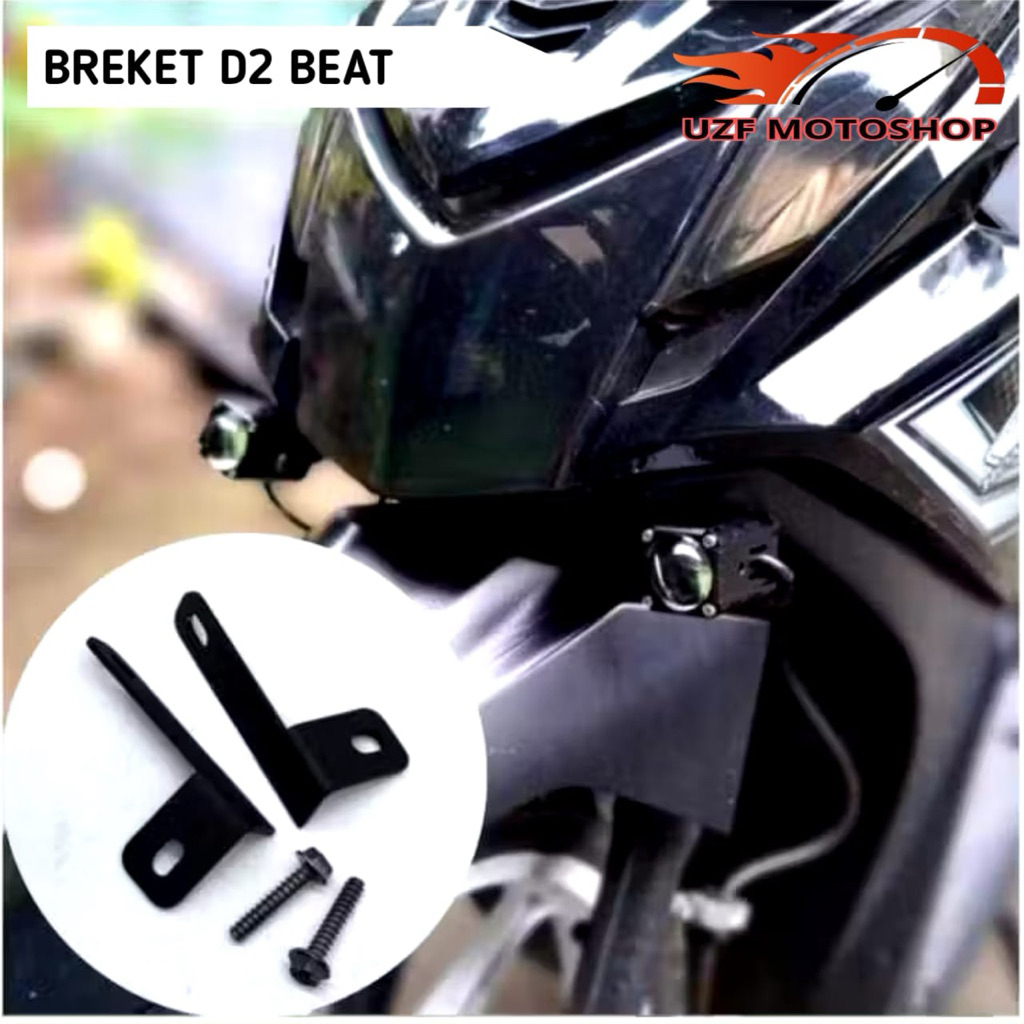 Breket Lampu Tembak D2 Laser Beat Deluxe Beat Fi Beat Street 2012 - 2019 | | Bracket Dudukan Foglamp