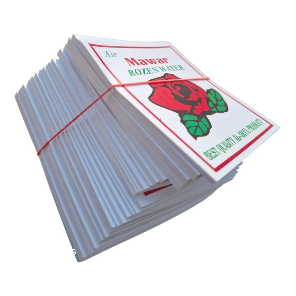 1 ikat isi 500 lembar kertas Lebel air mawar rozen water