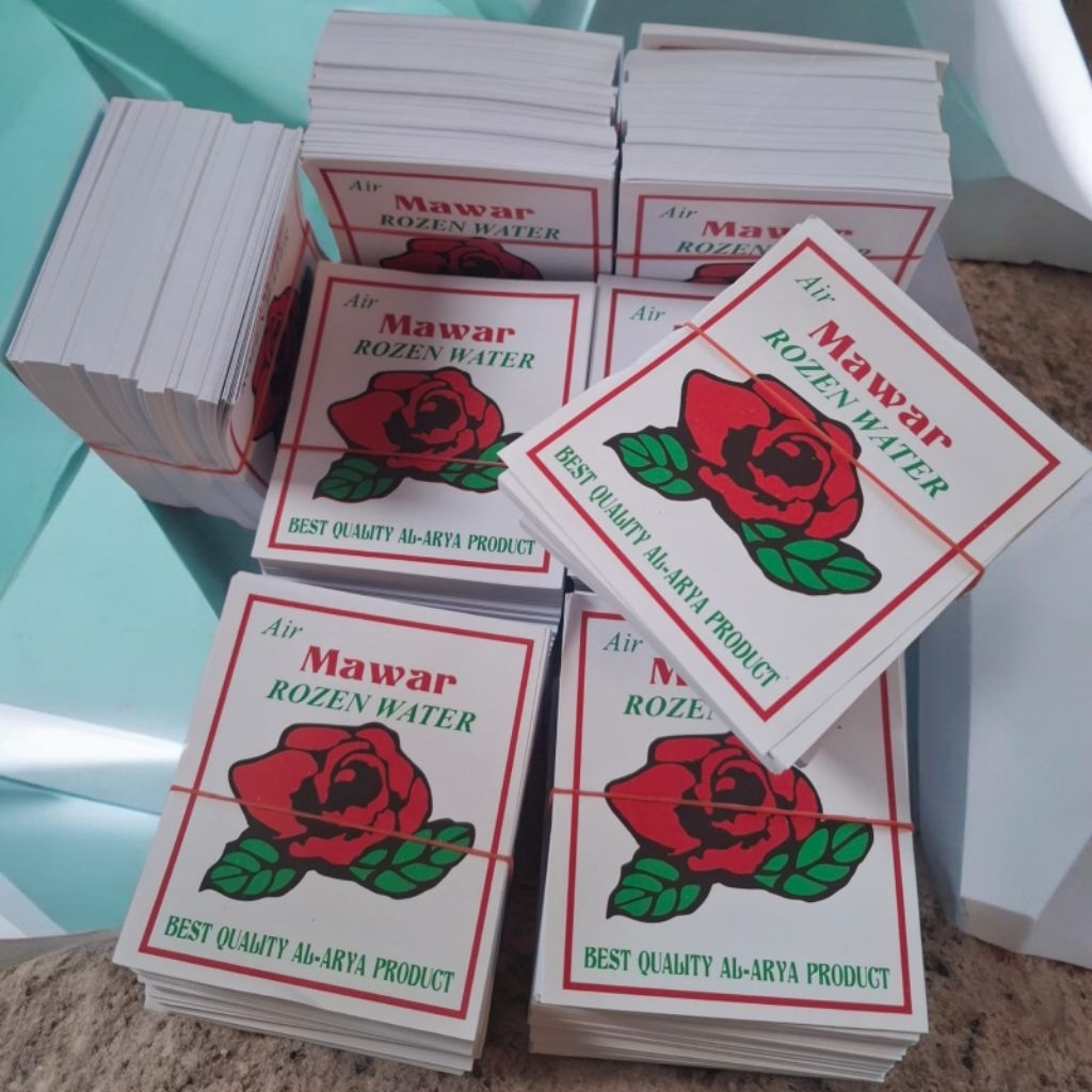 4 ikat isi 2000 lembar kertas Lebel air mawar rozen water
