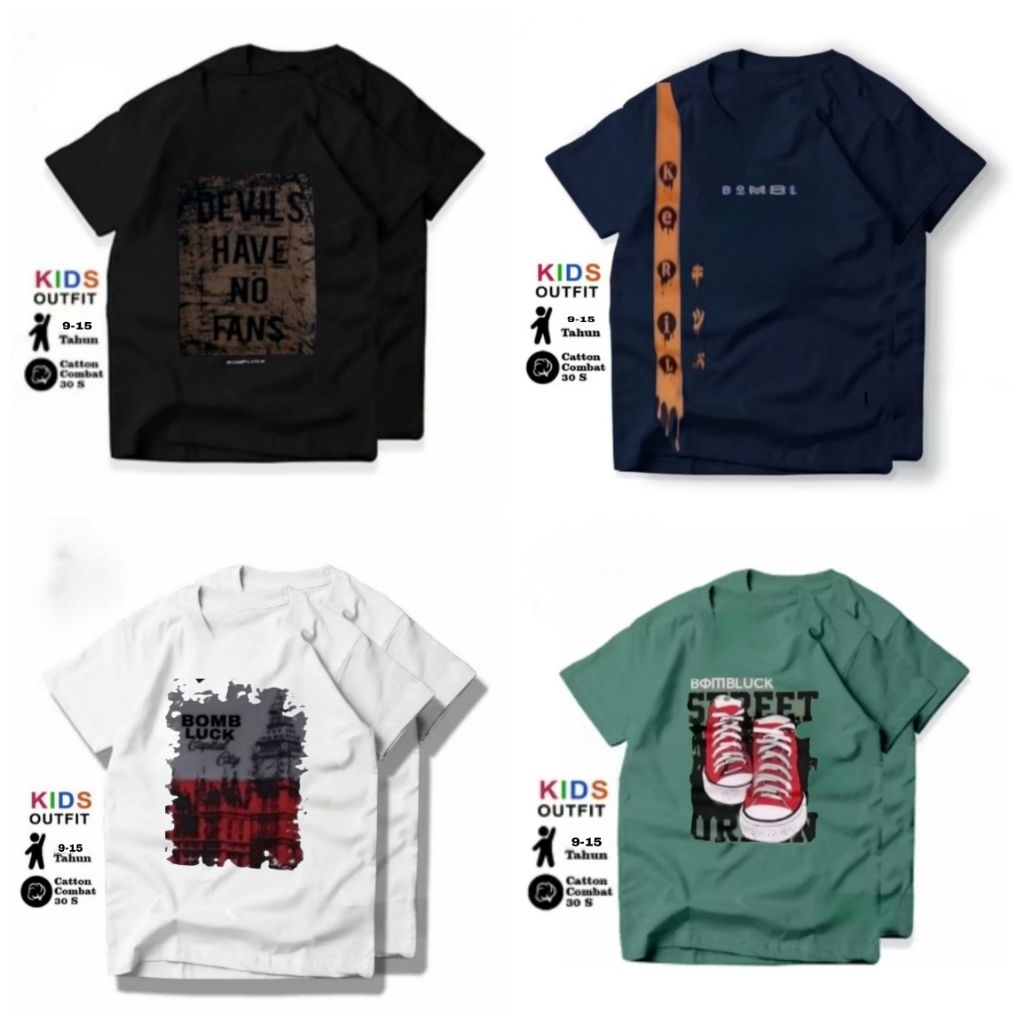 kaos anak umur 10-15 tahun kaos anak tanggung