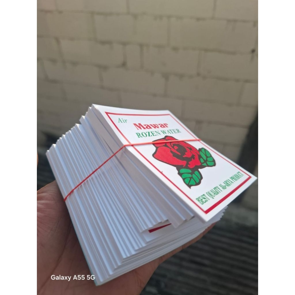 rozen water 500 lembar kertas Lebel air mawar