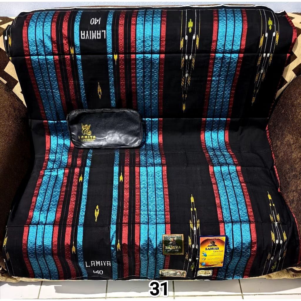 Sarung Lamiya 140 Motif BHS Nilon Mesres Jahit Tengah Original
