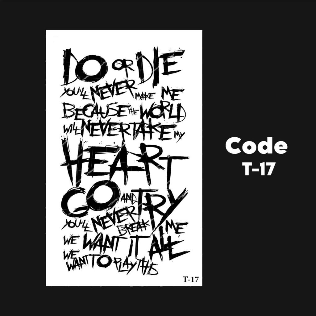 TATOMANIA-Sticker tattoo temporary semi permanent tahan lama tulisan 17