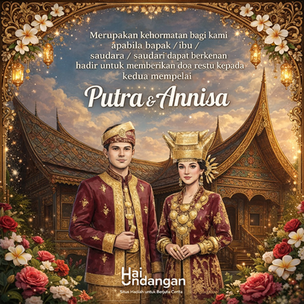 Undangan Video 3D Adat Minang Elegan + Musik & Animasi