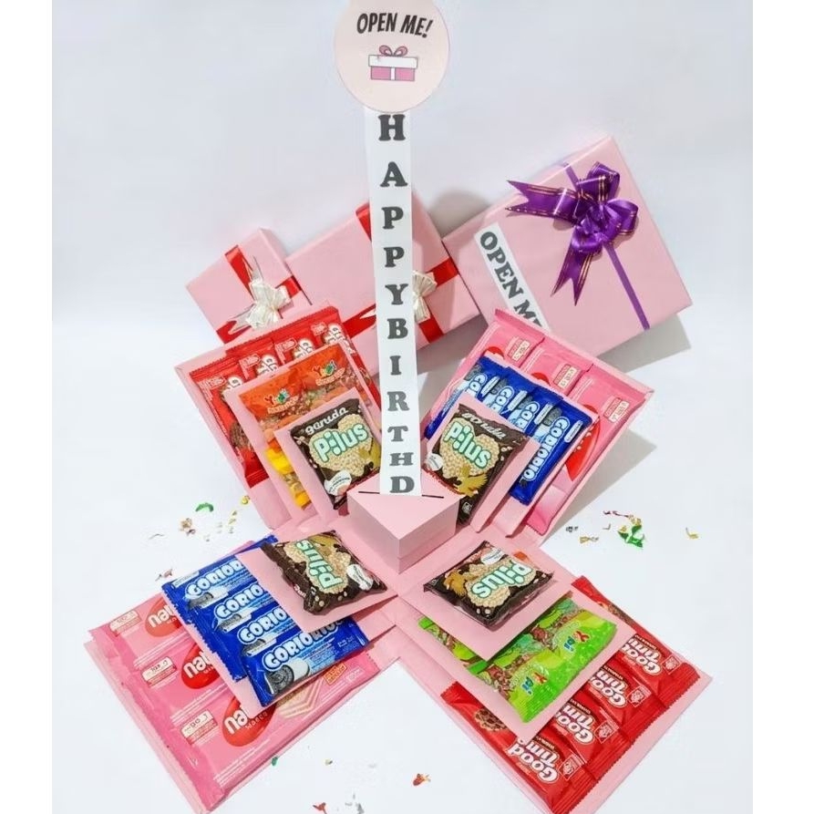 Snack Box Explosion Birthday Gift Kado Ulang Tahun Unik Hampers Jajanan Kotak Viral Murah