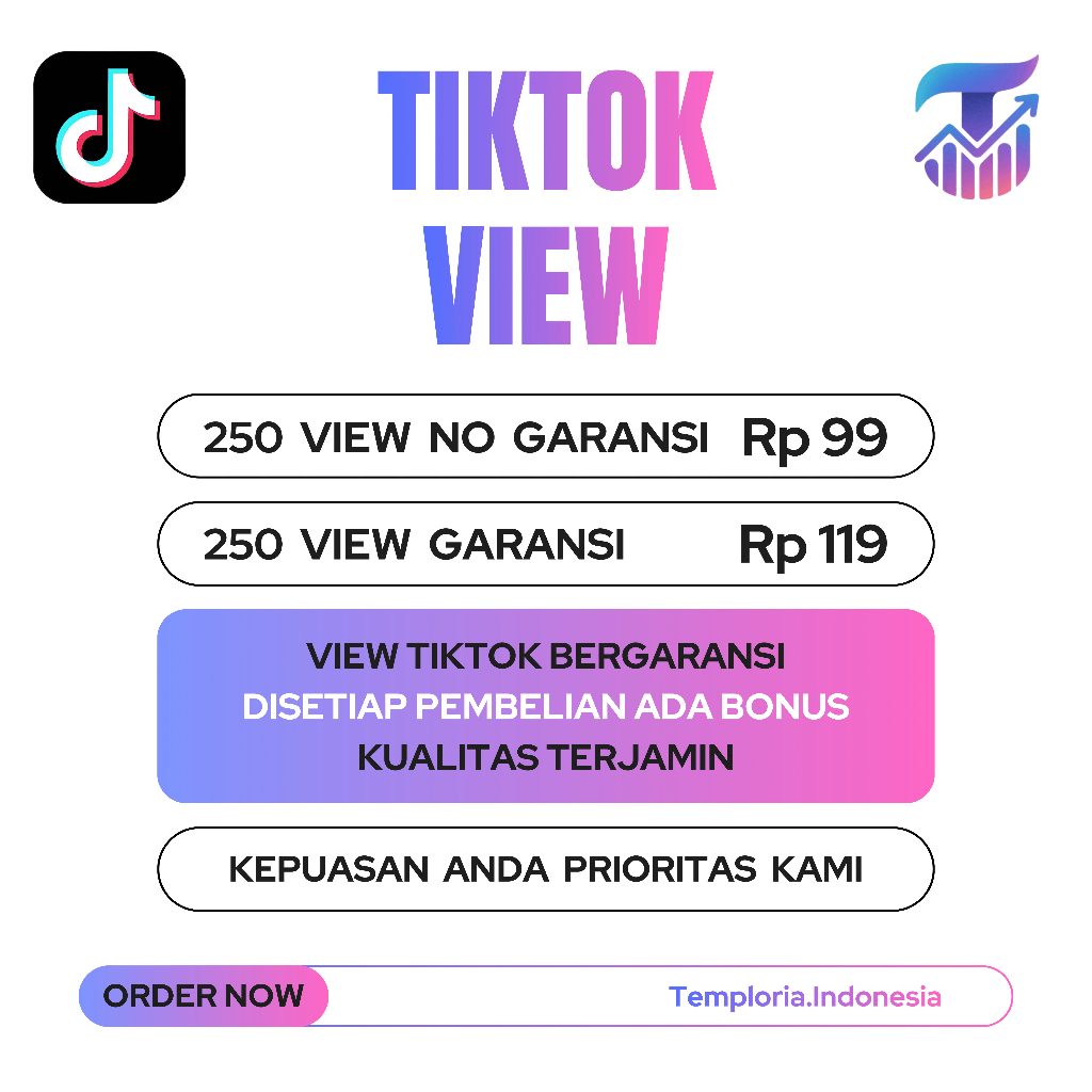 View TikTok termurah bergaransi View Postingan TikTok bergaransi dan berbonus Instant Service