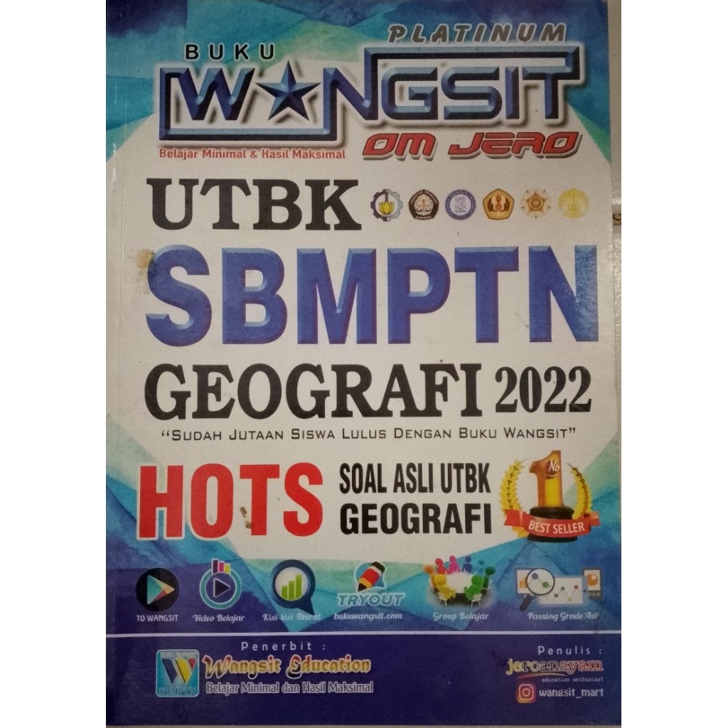 BUKU WANGSIT OM JERO UTBK SBMPTN GEOGRAFI 2022 BEKAS ORIGINAL