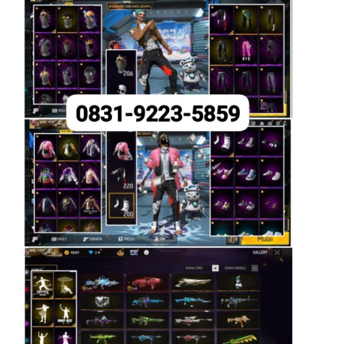 Fitur Lengkap, Akun Sultan Free Fire Terbaru