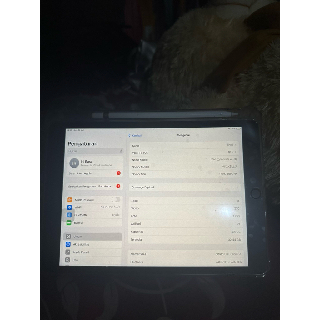 Ipad Gen 9 64GB + Apple Pencil Gen 1