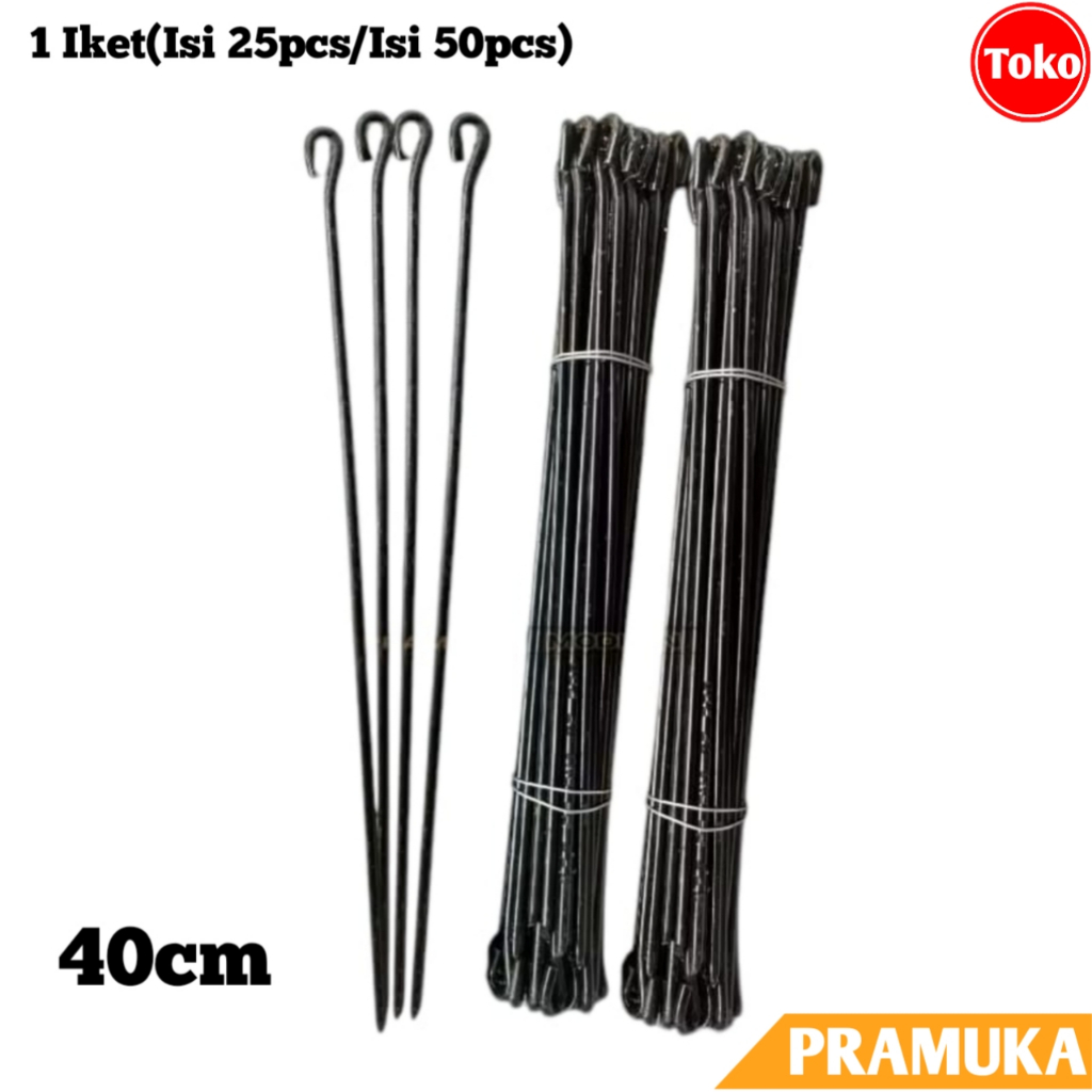 1Ikat Pasak Tenda Besi (PANJANG 40cm)  / Pasak Tenda Camping Besi / Patok Tenda Pramuka