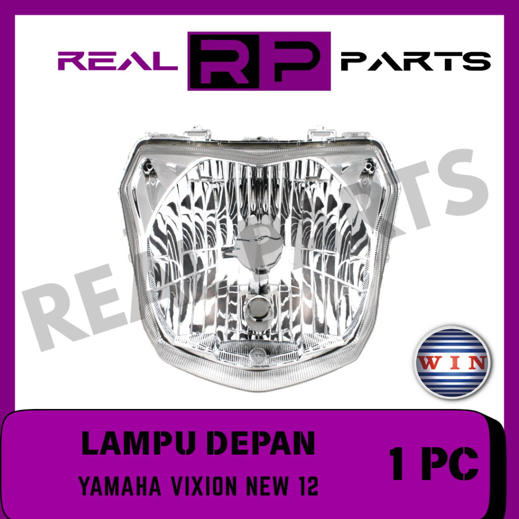 REAL-PARTS/WIN-LAMPU-DEPAN/REFLEKTOR/HEADLAMP/HEADLIGHT/MOTOR/YAMAHA/VIXION-12/NEW/NVL/FI/2012-2015/