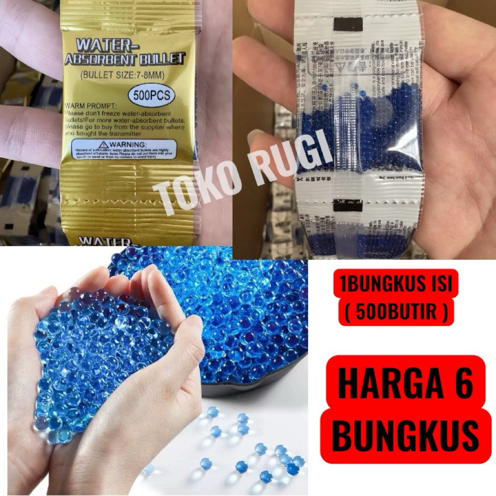 REFILL WATER BUBBLE GEL PELURU 7-8MM Mainan Peluru Hydrogel jelly refill