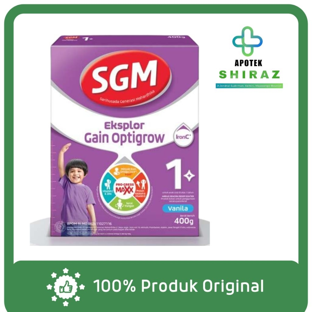 Susu SGM Gain Optigrow 1+ 400g dengan Formula Tinggi Kalori