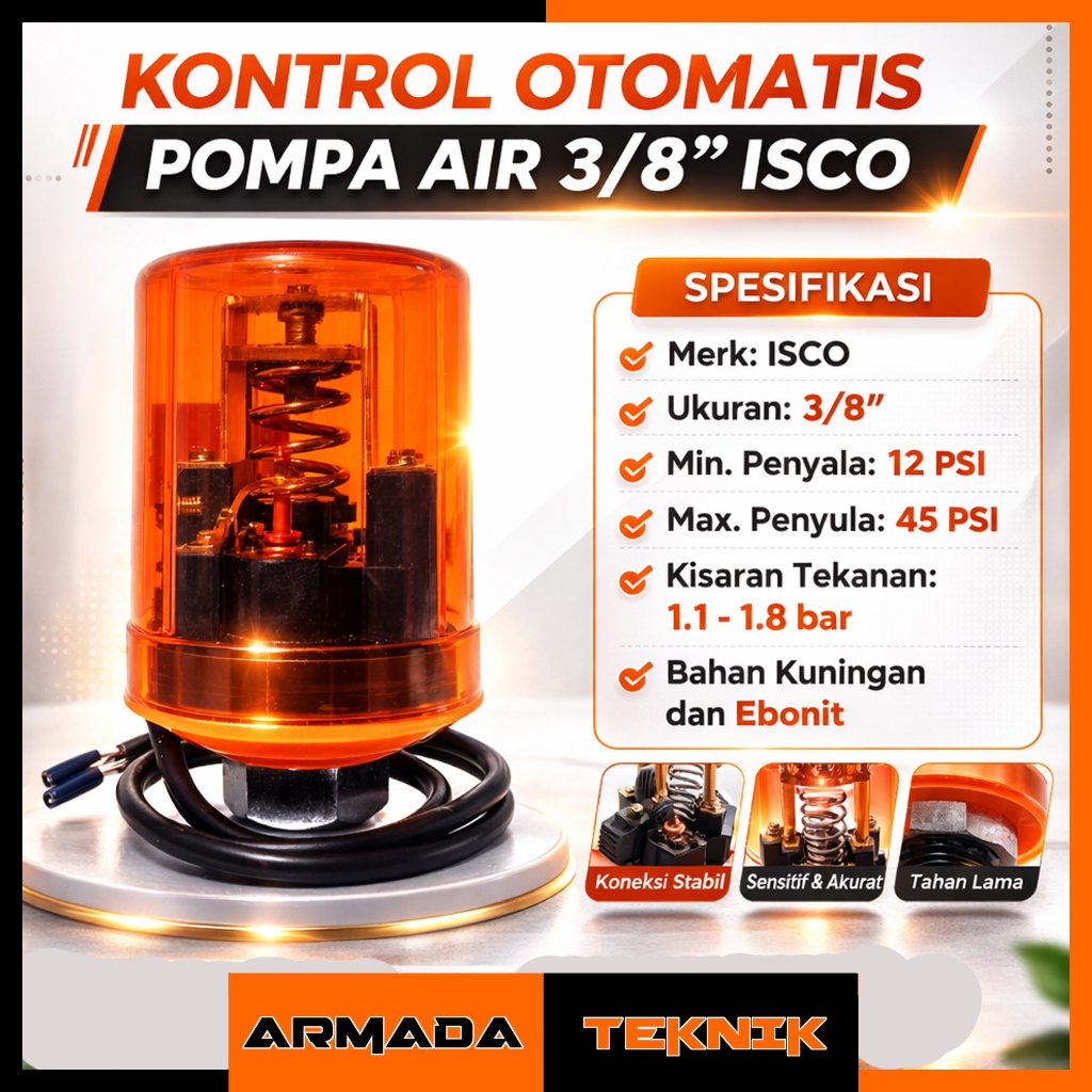Otomatis Pompa Air 3/8" Merk Isco / Otomatis Pressure Switch Isco
