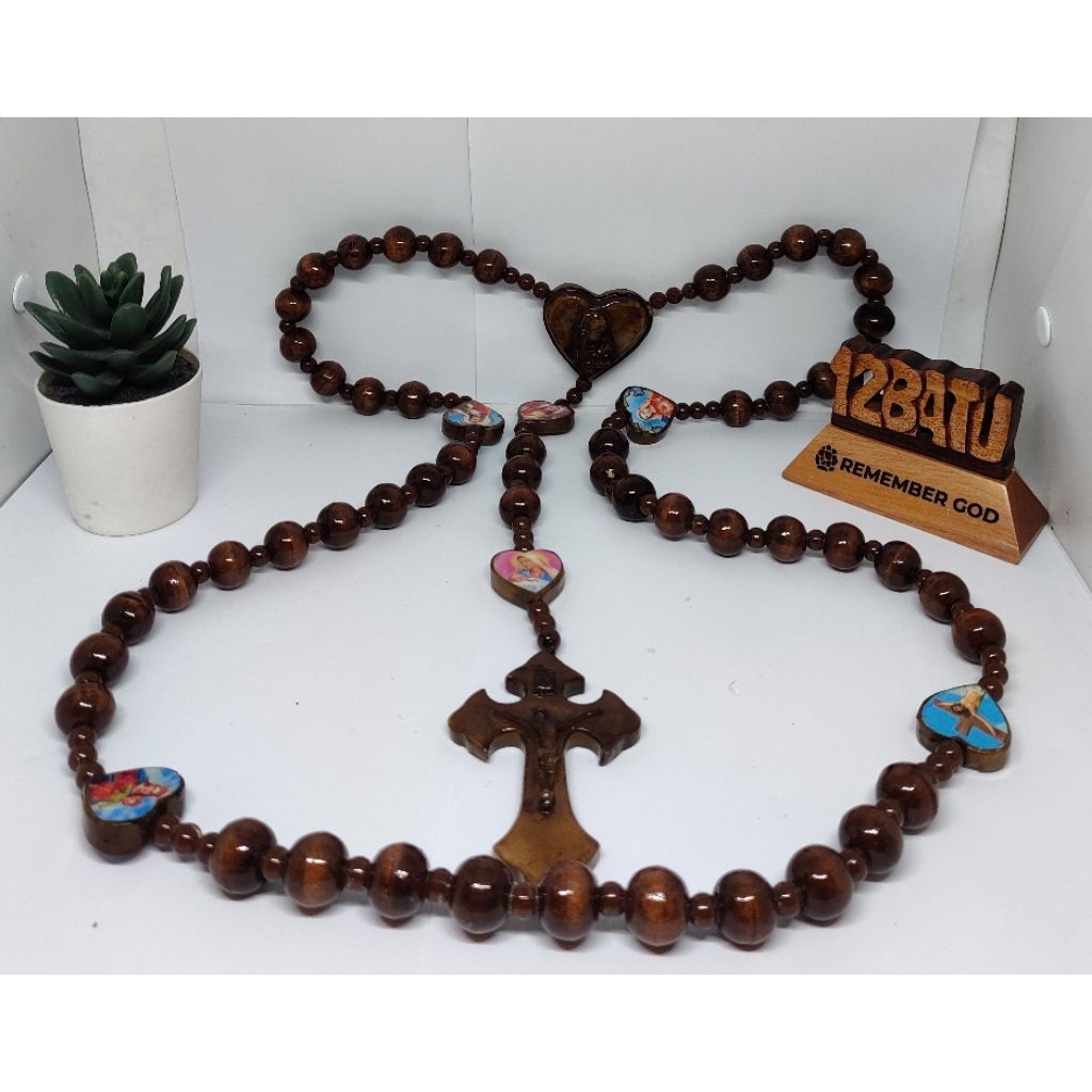 Rosario Dinding Kecil Gambar Yesus/Maria