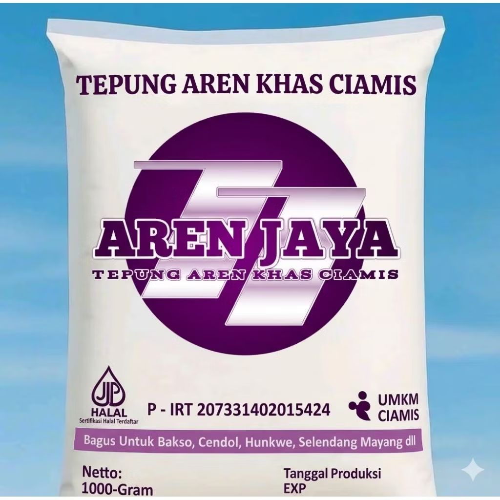 Tepung Aren Asli, ccok untuk bahan Bakso, sekoteng basreng,cilok, soun, hunkue, ongol ongol, selenda