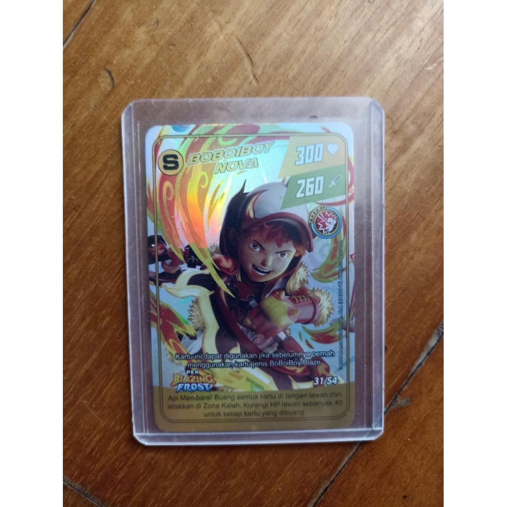 Kartu edisi baru Boboiboy Nova pek Blazing Frost