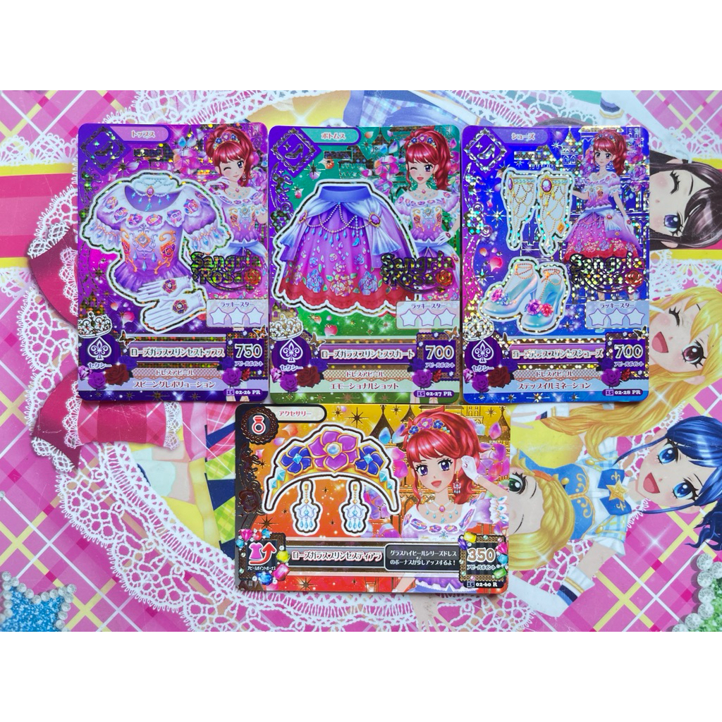 Kartu Aikatsu Premium Jepang Juri Kurebayashi Cinderella Rose Glass Princess Set Sangria Rosa Origin