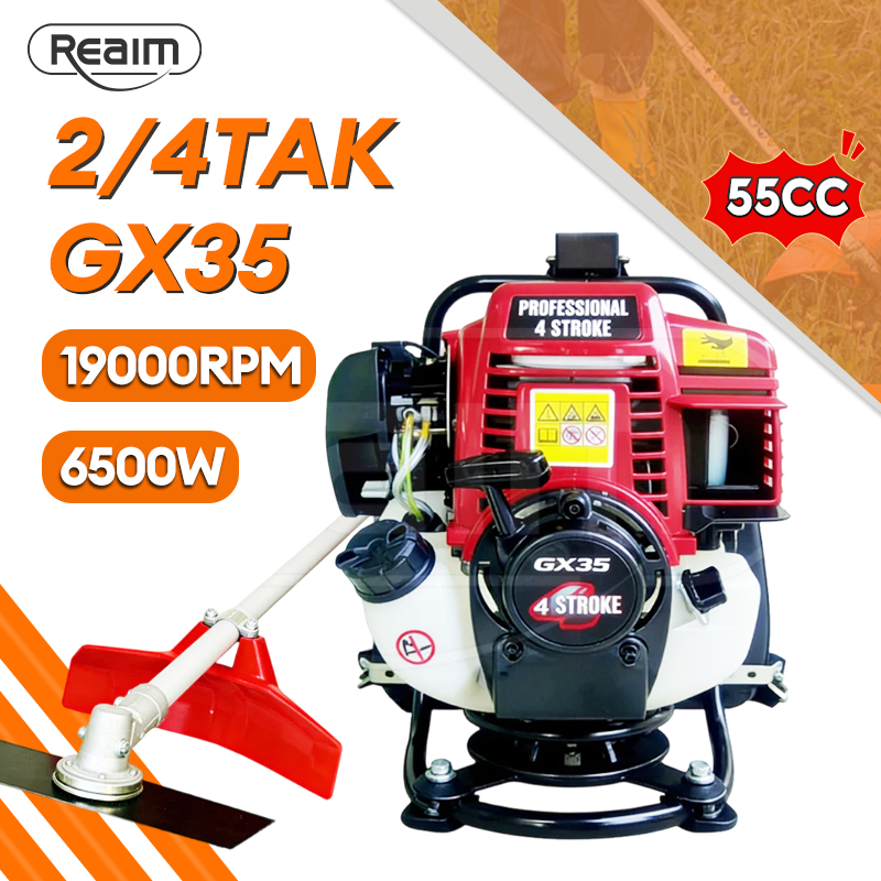 REAIM Mesin Potong Rumput Gendong 2/4Tak Mesin Rumput mesin pemotong rumput