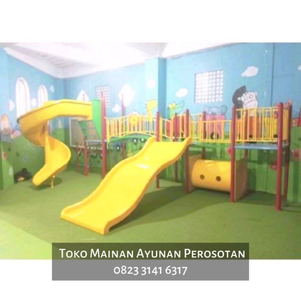 Mainan Perosotan Set Ayunan - Mainan Prosotan Set Ayunan - Perosotan Spiral Besi - Prosotan Spiral B