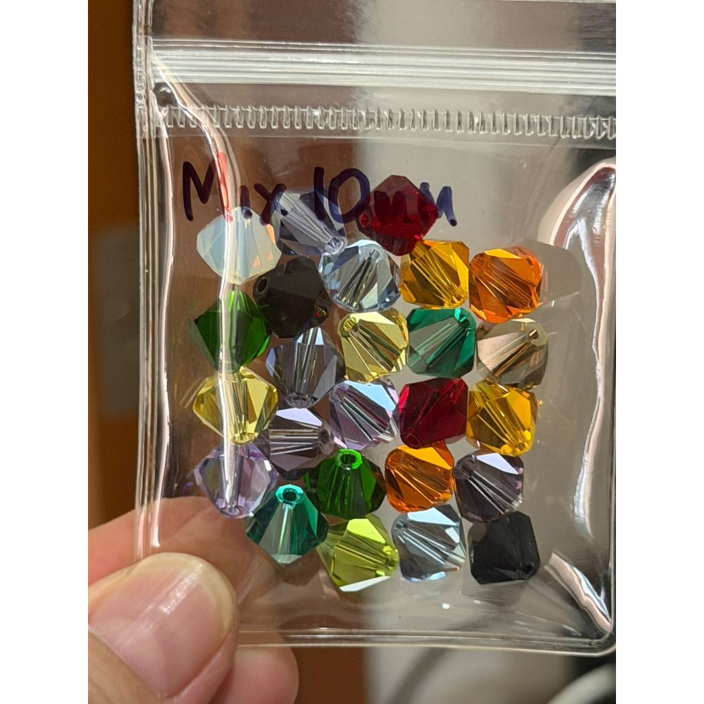 Manik Kristal 5A Ceko Bicone / kerucut 8mm dan 10mm