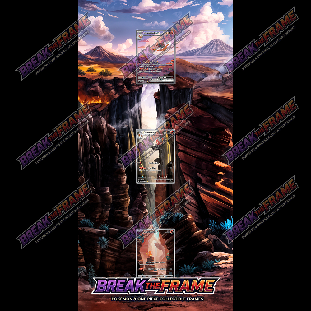 Connecting Extended Art Frame Pokemon TCG - Charmander Charmeleon Charizard 151 Evoline